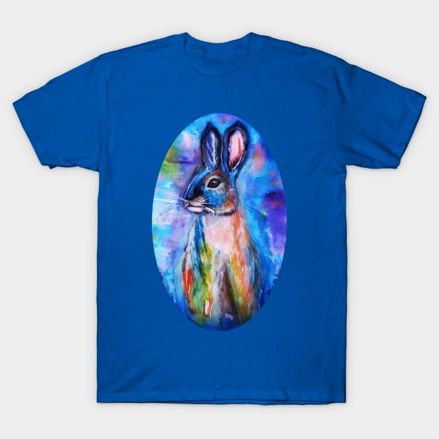 blue bunny T-Shirt by candimoonart